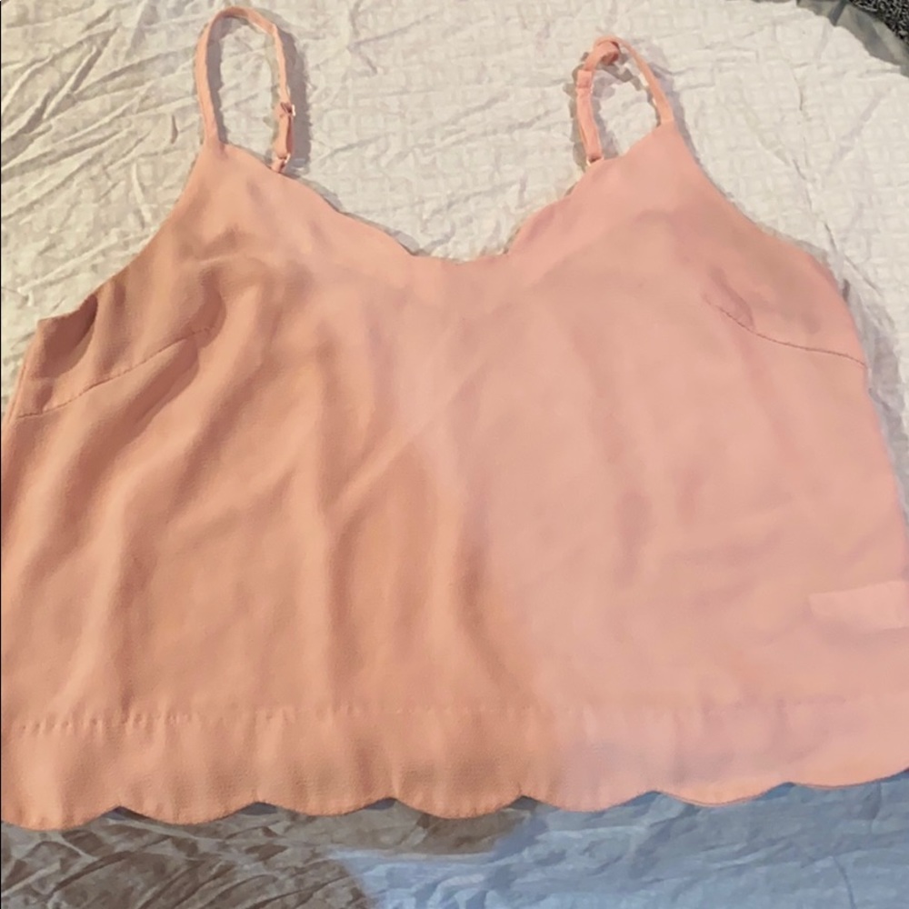 Pink scalloped tank